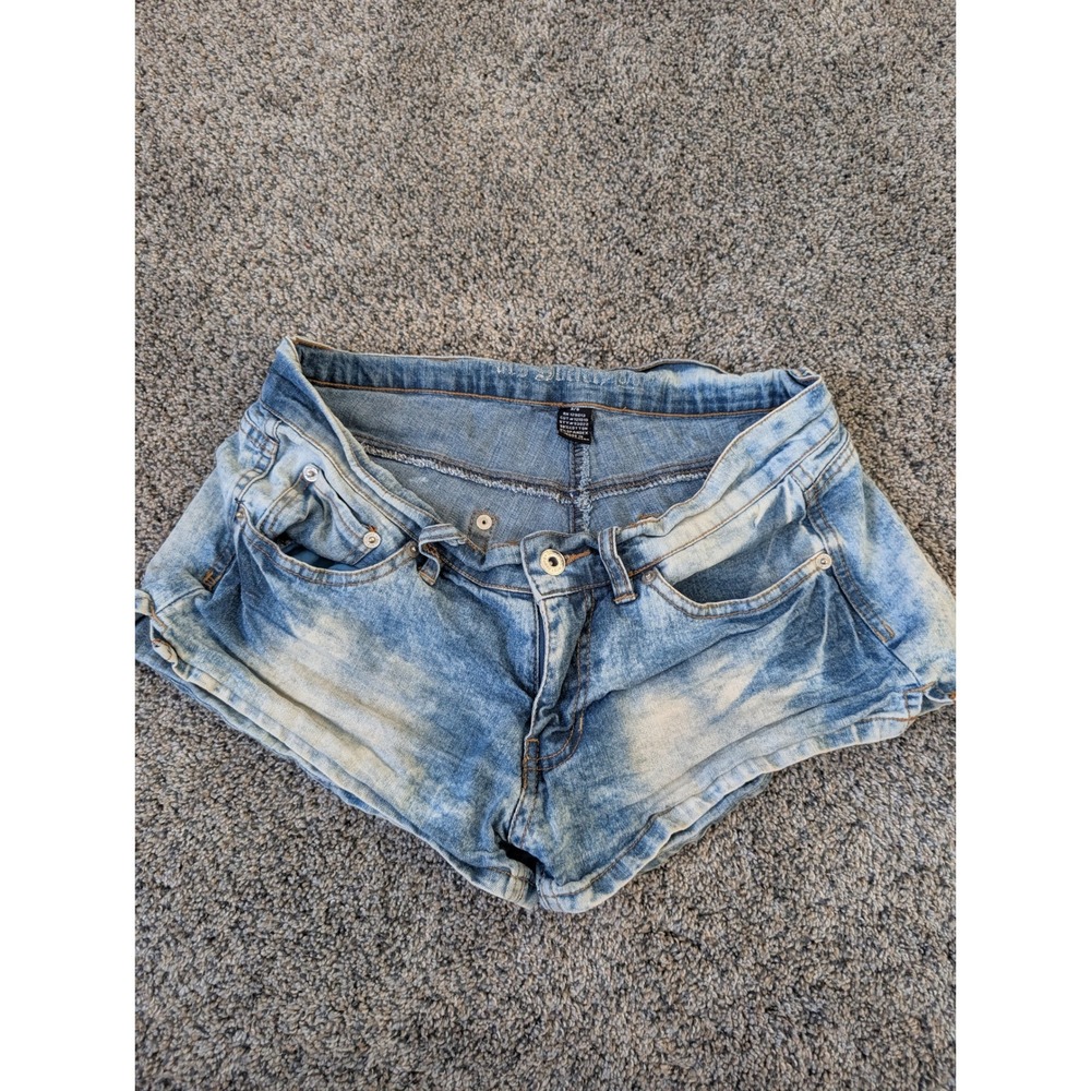 Blues Society‎ Jean Shorts Womens Size 5 6 Acid Wash Distressed Denim Cutoff